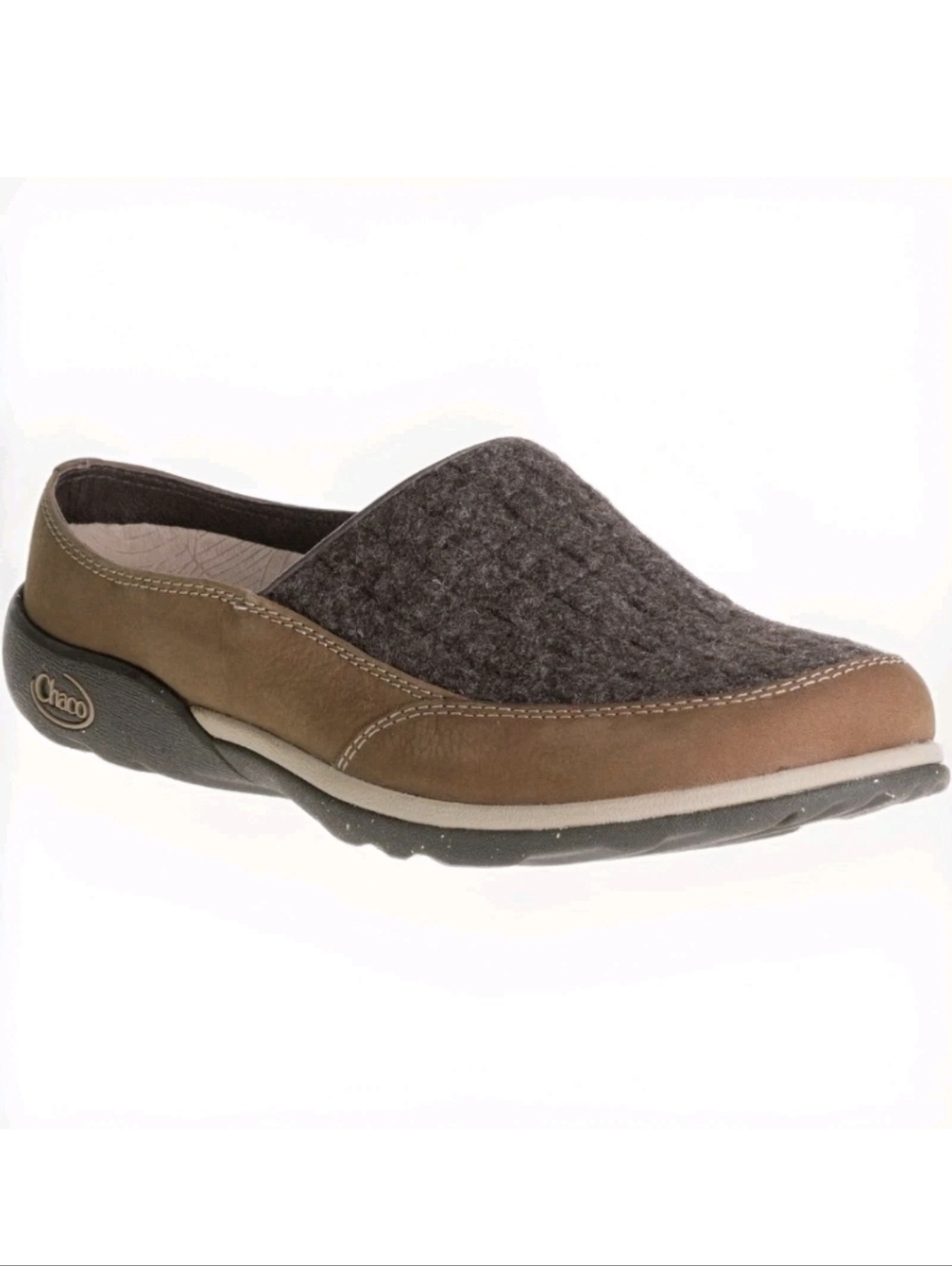 NEW Chaco Quinn Wool Mules Slip-On Clog Shoes Java Brown Leather J105802 Sz 7.5